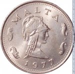2 цента 1977 г. Мальта(14) -334.3 - аверс