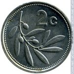 2 цента 1991 г. Мальта(14) -496.3 - реверс