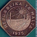 25 центов 1975 г. Мальта(14) -496.3 - аверс