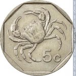 5 центов 1991 г. Мальта(14) -496.3 - реверс