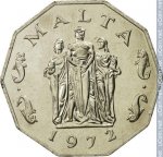 50 центов 1972 г. Мальта(14) -496.3 - аверс