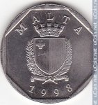 50 центов 1998 г. Мальта(14) -496.3 - аверс
