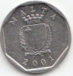 5центов 2001 г. Мальта(14) -496.3 - реверс