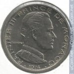1 франк 1974 г. Монако(14) - 1094.4 - реверс