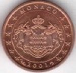1 цент 2001 г. Монако(14) - 1094.4 - реверс