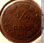 1/2 цента 1901 г. Нидерланды(15) -250.3 - аверс