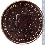 1 цент 2001 г. Нидерланды(15) -250.3 - реверс
