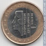 1 евро 2000 г. Нидерланды(15) -250.3 - реверс