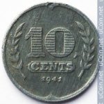 10 центов 1941 г. Нидерланды(15) -250.3 - аверс