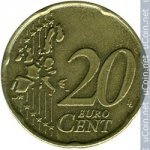 20 центов 2002 г. Нидерланды(15) -250.3 - реверс