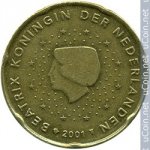20 центов 2001 г. Нидерланды(15) -250.3 - реверс