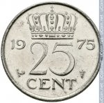 25 центов 1975 г. Нидерланды(15) -250.3 - реверс