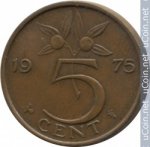 5 центов 1975 г. Нидерланды(15) -250.3 - аверс