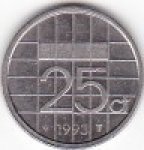 25 центов 1993 г. Нидерланды(15) -250.3 - аверс