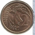 2 цента 1969 г. Новая Зеландия(16) -46.8 - аверс