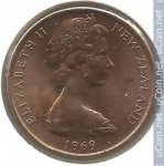 2 цента 1969 г. Новая Зеландия(16) -46.8 - реверс