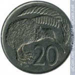 20 центов 1967 г. Новая Зеландия(16) -46.8 - аверс