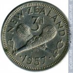 3 пенса 1956 г. Новая Зеландия(16) -46.8 - аверс