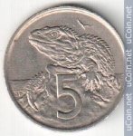 5 центов 1967 г. Новая Зеландия(16) -46.8 - аверс