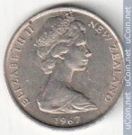 5 центов 1967 г. Новая Зеландия(16) -46.8 - реверс