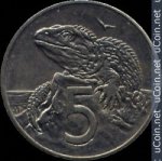 5 центов 1986 г. Новая Зеландия(16) -46.8 - аверс