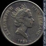 5 центов 1986 г. Новая Зеландия(16) -46.8 - реверс