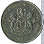 10 кобо 1973 г. Нигерия(15) -9.8 - реверс