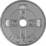 1 крона 2008 г. Норвегия(16) -98.7 - реверс