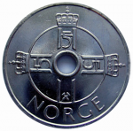 1 крона 2009 г. Норвегия(16) -98.7 - реверс