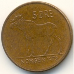 5 эре 1972 г. Норвегия(16) -98.7 - аверс