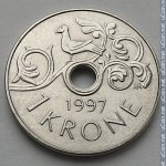 1 крона 1997 г. Норвегия(16) -98.7 - реверс