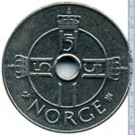 1 крона 1999 г. Норвегия(16) -98.7 - аверс