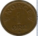 1 эре 1957 г. Норвегия(16) -98.7 - реверс