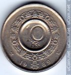 10 крон 1989 г. Норвегия(16) -98.7 - аверс