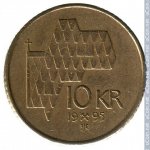 10 крон 1995 г. Норвегия(16) -98.7 - реверс