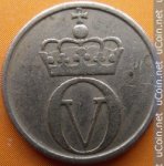 10 эре 1960 г. Норвегия(16) -98.7 - реверс