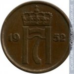2 эре 1952 г. Норвегия(16) -98.7 - реверс