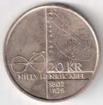 20 крон 2002 г. Норвегия(16) -98.7 - реверс