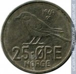 25 эре 1969 г. Норвегия(16) -98.7 - аверс