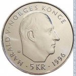 5 крон 1996 г. Норвегия(16) -98.7 - аверс
