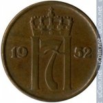 5 эре 1952 г. Норвегия(16) -98.7 - реверс