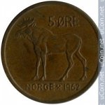 5 эре 1962 г. Норвегия(16) -98.7 - аверс