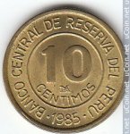 10 сентимо 1985 г. Перу(17) -57.5 - реверс