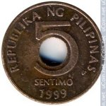 5 сентимо 1999 г. Филиппины(24) -27.1 - реверс