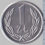 1 злотый 1989 г. Польша(18) -428.3 - реверс
