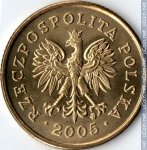 5 грошей 2005 г. Польша(18) -428.3 - аверс