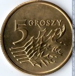 5 грошей 2005 г. Польша(18) -428.3 - реверс