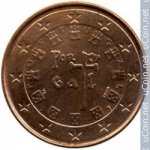 1 цент 2007 г. Португалия(18) -367.4 - реверс