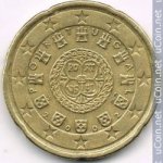 20 центов 2002 г. Португалия(18) -374.2 - реверс