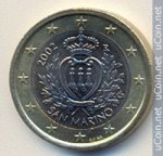 1 евро 2002 г. Сан-Марино(19) -1896.3 - реверс
